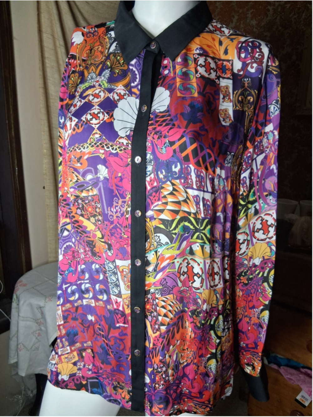 Robert Graham Silk Shirt Womens XL